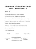 Thủ tục đăng ký biến động quyền sử dụng đất tại Khu Công nghệ cao Hòa Lạc