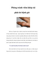 Phòng tránh viêm khớp tái phát do bệnh gút