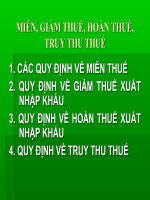 Miễn, giảm thuế, hoàn thuế, truy thu thuế