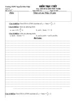 Kiểm tra chương I, Đề số 4- Lớp 11