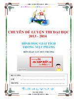 Ôn thi đại học 2013 HÌNH HỌC GIẢI TÍCH  TRONG MẶT PHẲNG