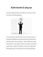 Kinh doanh là sáng tạo