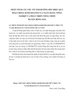 PHÂN TÍCH CÁC YẾU TỐ ẢNH HƯỞNG ĐẾN HIỆU QUẢ HOẠT ĐỘNG KINH DOANH CỦA NGÂN HÀNG NÔNG NGHIỆP VÀ PHÁT TRIỂN NÔNG THÔN