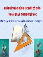 Một số bài toán tỉ lệ nhịch mói