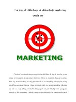 Hỏi đáp về chiến lược và chiến thuật marketing (Phần 10)