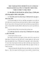 THỰC TRẠNG KẾ TOÁN CHI PHÍ SẢN XUẤT VÀ TÍNH GIÁ THÀNH SẢN PHẨM TẠI CÔNG TY TNHH PHÁT TRIỂN CÔNG NGHỆ CƠ NHIỆT VÀ THỰC PHẨM