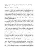 GIỚI THIỆU VỀ CÔNG TY TNHH MỘT THÀNH VIÊN CẢNG SÔNG TP.HCM