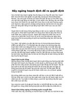 Hãy ngừng hoạch định để ra quyết định