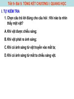 Tiết 10. Tổng kết chương I: Quang học