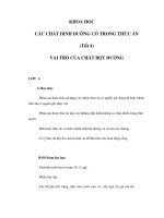 KHOA HOC - VAI TRÒ CỦA CHẤT BỘT ĐƯỜNG