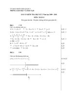 Đáp án Toán 8 HKII 2010
