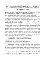 THỰC TRẠNG TỔ CHỨC CÔNG TÁC KẾ TOÁN VỀ CHI PHÍ SẢN XUẤT VÀ TÍNH GIÁ THÀNH SẢN PHẨM TẠI CÔNG TY KIM KHÍ THĂNG LONG