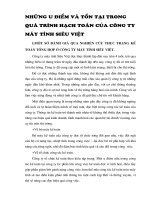 Những ưu điểm và tồn tại trong quá trình hạch toán của Công ty máy tính Siêu Việt