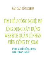 Tìm hiểu công nghệ JSP, ứng dụng xây dựng website quản lý nhân viên công ty xoai 