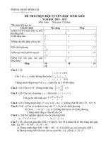 Đề thi (có đáp án) học sinh giỏi Đông Hà