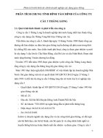 PHÂN TÍCH CHUNG TÌNH HÌNH TÀI CHÍNH CỦA CÔNG TY CẦU 3 THĂNG LONG