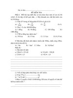 đề thi toán đầu năm