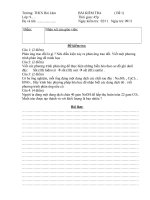 Bài kiểm tra hóa 9 (tiết 20)