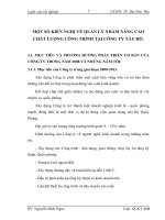 MỘT SỐ KIẾN NGHỊ VỀ QUẢN LÝ NHẰM NÂNG CAO CHẤT LƯỢNG CÔNG TRÌNH TẠI CÔNG TY TÂY HỒ