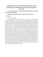 ĐỊNH HƯỚNG VÀ GIẢI PHÁP CHUYỂN DỊCH CƠ CẤU NGÀNH CÔNG NGHIỆP TỈNH THANH HÓA GIAI ĐOẠN 2011  2020