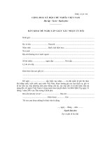 Mẫu bản khai đề nghị cấp giấy xác nhận ưu đãi