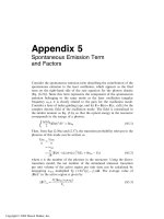 Appendix 5 Spontaneous Emission Term and Factors