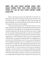 MỘT SỐ GIẢI PHÁP NHẰM THÚC ĐẨY HOẠT ĐỘNG TIÊU THỤ SẢN PHẨM CỦA CÔNG TY CAO SU SAO VÀNG TRONG THỜI GIAN TỚI