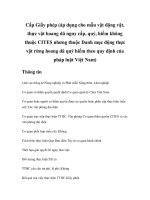 Cấp Giấy phép ( áp dụng cho mẫu vật động vật, thực vật hoang dã nguy cấp, quý, hiếm không thuộc CITES nhưng thuộc Danh mục động thực vật rừng hoang dã quý hiếm theo quy định của pháp luật Việt Nam)