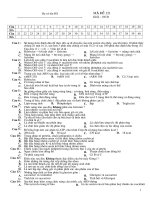 Bộ 4 đề+ĐA Kiểm tra 1 tiết 10CB