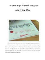 10 phân đoạn cần thiết trong việc quản lý hợp đồng