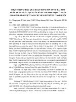 THỰC TRẠNG HIỆU QUẢ HOẠT ĐỘNG TÍN DỤNG TÀI TRỢ XUẤT NHẬP KHẨU TẠI NGÂN HÀNG THƯƠNG MẠI CỔ PHẦN CÔNG THƯƠNG VIỆT NAM CHI NHÁNH THÀNH PHỐ HÀ NỘI
