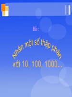 Nhân một số thập phân với 10, 100,.....