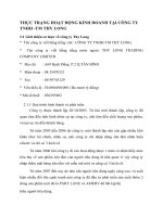 THỰC TRẠNG HOẠT ĐỘNG KINH DOANH TẠI CÔNG TY TNHH -TM THY LONG