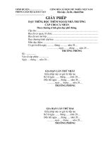 Mẫu HS đăng ký dạy thêm