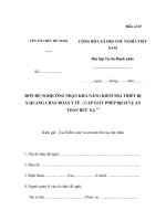 ĐƠN ĐỀ NGHỊ CÔNG NHẬN KHẢ NĂNG KIỂM TRA THIẾT BỊ X QUANG CHẨN ĐOÁN Y TẾ / CẤP GIẤY PHÉP DỊCH VỤ AN TOÀN BỨC XẠ