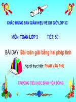 Tiết 50: Bài toán giải bằng hai phép tính