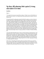 Sự thay đổi phương thức quản lý trong nền kinh tế tri thức