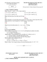Đề thi và đáp án thi KS giữa kì 1 môn toán lơp11_ 2010-2011