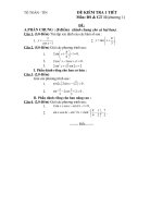 Đề kiểm tra 1 tiết chương I l][ngj giác 11