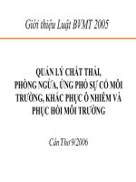 Quản lý chất thải theo Luật BVMT 2005