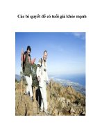 Các bí quyết để có tuổi già khỏe mạnh