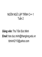 ngôn ngữ lập trình C++ 1 - Tuần 2