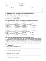 ĐỀ KIỂM TRA 45'''' ANH LẦN 2 (G8)