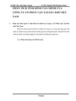 PHÂN TÍCH TÌNH HÌNH TÀI CHÍNH CỦA CÔNG TY CỔ PHẦN VẬN TẢI DẦU KHÍ VIỆT NAM