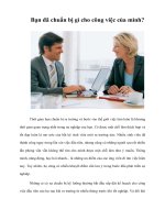 Bạn đã chuẩn bị gì cho công việc của mình?