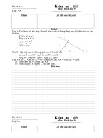 Đề kiểm tra toán 9 chương 1(đại + hình)