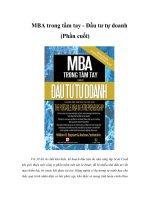 MBA trong tầm tay - Đầu tư tự doanh (Phần cuối)