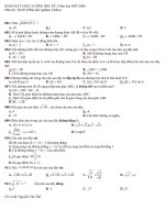 Phần thi Trắc Nghiệm Toán 9 HK I 2007-2008