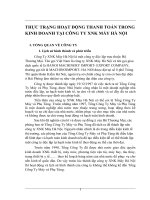 THỰC TRẠNG HOẠT ĐỘNG THANH TOÁN TRONG KINH DOANH TẠI CÔNG TY XNK MÁY HÀ NỘI