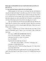 KHÁI QUÁT TÌNH HÌNH SẢN XUẤT KINH DOANH TẠI CÔNG TY BIA TÂY ÂU